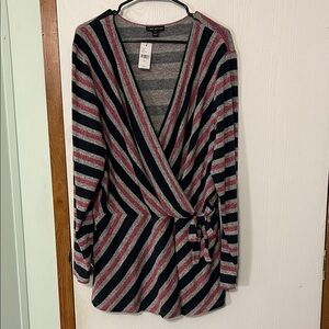 Lane Bryant Striped Faux Wrap Sweater Blouse Size 22/24